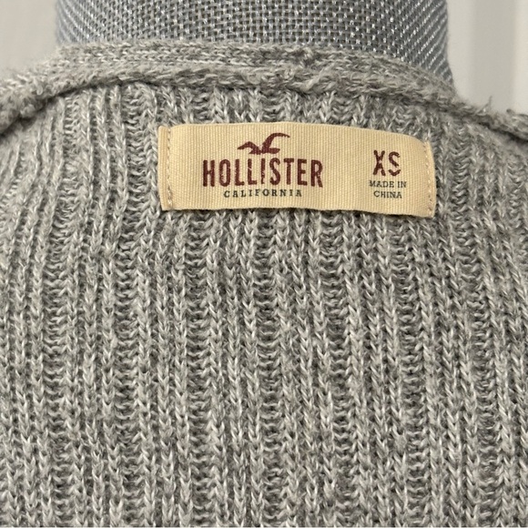 HOLLISTER Women’s Gray Wrap Sweater‎ SIZE XS Lightweight Long Sleeveve - Picture 4 of 5